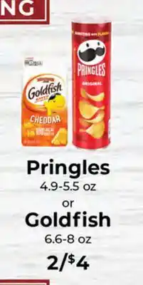 Sunset Foods Pringles 4.9-5.5 oz or Goldfish 6.6-8 oz offer