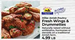 Sunset Foods Miller Amish Poultry Fresh Wings & Drummettes offer