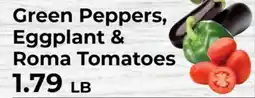 Sunset Foods Green Peppers, Eggplant & Roma Tomatoes offer