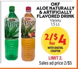 La Chiquita Food Market OKF ALOE NATURALLY & ARTIFICIALLY FLAVORED DRINK offer