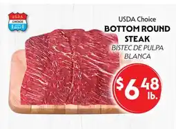 La Chiquita Food Market USDA Choice BOTTOM ROUND STEAK offer
