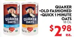 La Chiquita Food Market QUAKER OLD FASHIONED • QUICK 1 MINUTE OATS offer