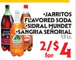 La Chiquita Food Market JARritos FLAVORED SODA • SIDRAL MUNDET • SANGRIA SEÑORIAL offer
