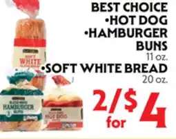 La Chiquita Food Market BEST CHOICE • HOT DOG • HAMBURGER BUNS • SOFT WHITE BREAD offer