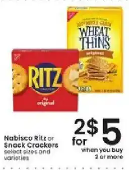 Nabisco Ritz or Snack Crackers