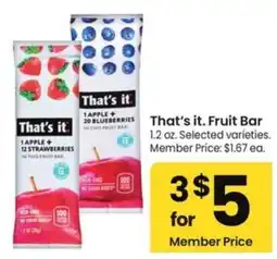 Albertsons That's it. Fruit Bar offer