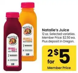 Albertsons Natalie's Juice offer