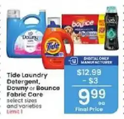 Albertsons Tide Laundry Detergent, Downy or Bounce Fabric Care offer