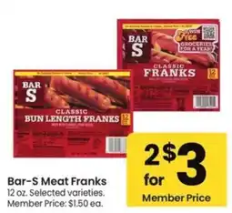 Albertsons Bar-s meat franks offer