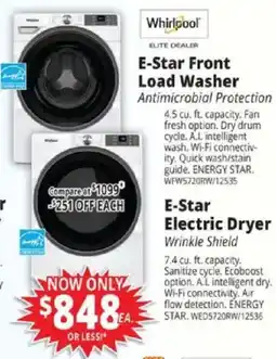 ABC Warehouse Whirlpool E-Star Front Load Washer offer