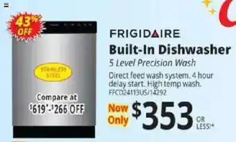 ABC Warehouse Frigidaire built-in dishwasher offer
