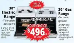 ABC Warehouse 30" Electric Range offer