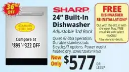 ABC Warehouse Sharp 24" Built-In Dishwasher offer