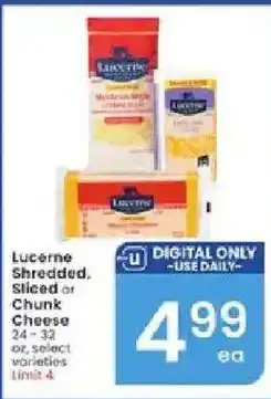 Albertsons Lucerne shredded, sliced or chunk cheese offer