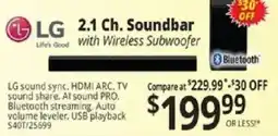 ABC Warehouse LG 2.1 Ch. Soundbar with Wireless Subwoofer offer