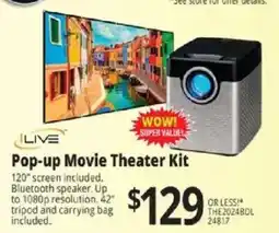 ABC Warehouse Live pop-up movie theater kit offer