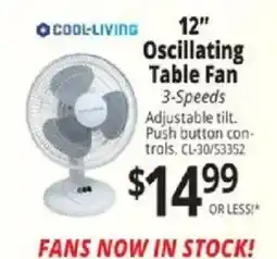 ABC Warehouse Cool-Living 12" Oscillating Table Fan offer