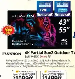 ABC Warehouse Furrion 4K Partial Sun2 Outdoor TV offer