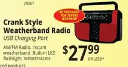 ABC Warehouse Crank Style Weatherband Radio offer