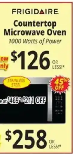 ABC Warehouse Frigidaire countertop microwave oven offer