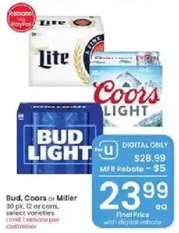 Albertsons Bud, Coors or Miller offer