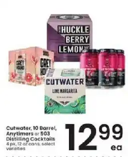 Albertsons Cutwater, 10 Barrel, Anytimers or 503 Distilling Cocktails offer