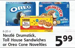Hugo's Supermarkets Nestlé Drumstick, Toll House Sandwiches or Oreo Cone Novelties offer