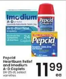 Albertsons Pepcid Heartburn Relief and Imodium A-D Caplets offer