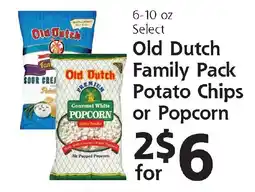 Hugo's Supermarkets Old Dutch Family Pack Potato Chips or Popcorn offer