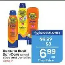 Albertsons Banana Boat Sun Care select sizes and varieties offer