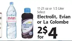 Hugo's Supermarkets Electrolit, Evian or La Colombe offer