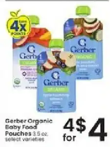Albertsons Gerber Organic Baby Food Pouches offer