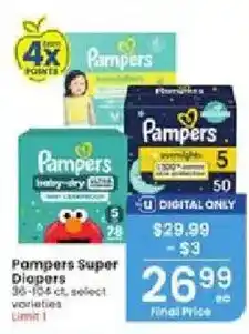Albertsons Pampers Super Diapers offer