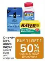 Albertsons One-A-Day, Alve, Bayer select sizes and varieties offer