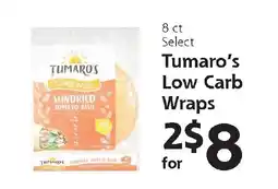 Hugo's Supermarkets Tumaro's Low Carb Wraps offer