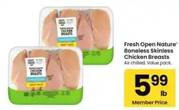 Albertsons Fresh Open Nature Boneless Skinless Chicken Breasts offer