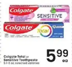 Albertsons Colgate Total or Sensitive Toothpaste offer