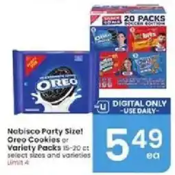 Albertsons Nabisco Party Size Oreo Cookies or Variety Packs offer