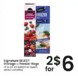 Albertsons Signature Select Storage or Freezer Bags offer