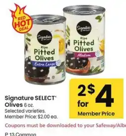 Albertsons Signature Select Olives offer