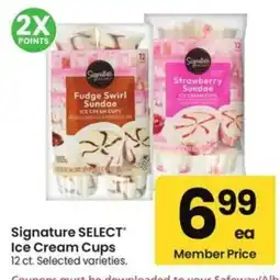 Albertsons Signature Select Ice Cream Cups offer