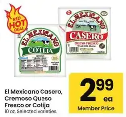 Albertsons El Mexicano Casero, Cremoso Queso Fresco or Cotija offer