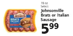 Hugo's Supermarkets Johnsonville brats or italian sausage offer