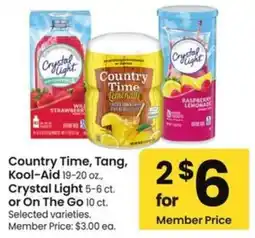 Albertsons Country Time, Tang, Kool-Aid or Crystal Light or On The Go offer