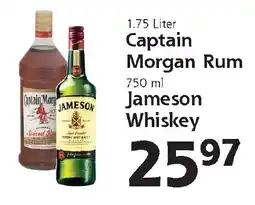 Hugo's Supermarkets Captain Morgan Rum, Jameson Whiskey offer