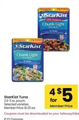 Albertsons Starkist Tuna offer