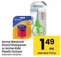 Albertsons Acme Westcott Pencil Sharpener or Acme Kids' Plastic Scissor offer