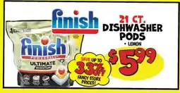 Ollie's FINISH DISHWASHER PODS offer