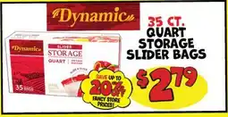 Ollie's DYNAMIC 35 CT. QUART STORAGE SLIDER BAGS offer