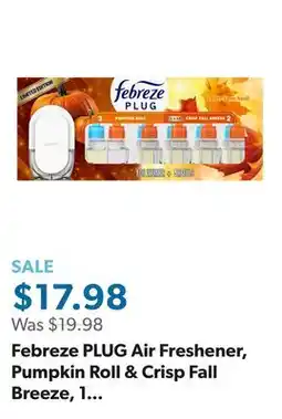 Sam's Club Febreze PLUG Air Freshener, Pumpkin Roll & Crisp Fall Breeze, 1 Warmer + 5 Refills, 4.35 fl. oz offer